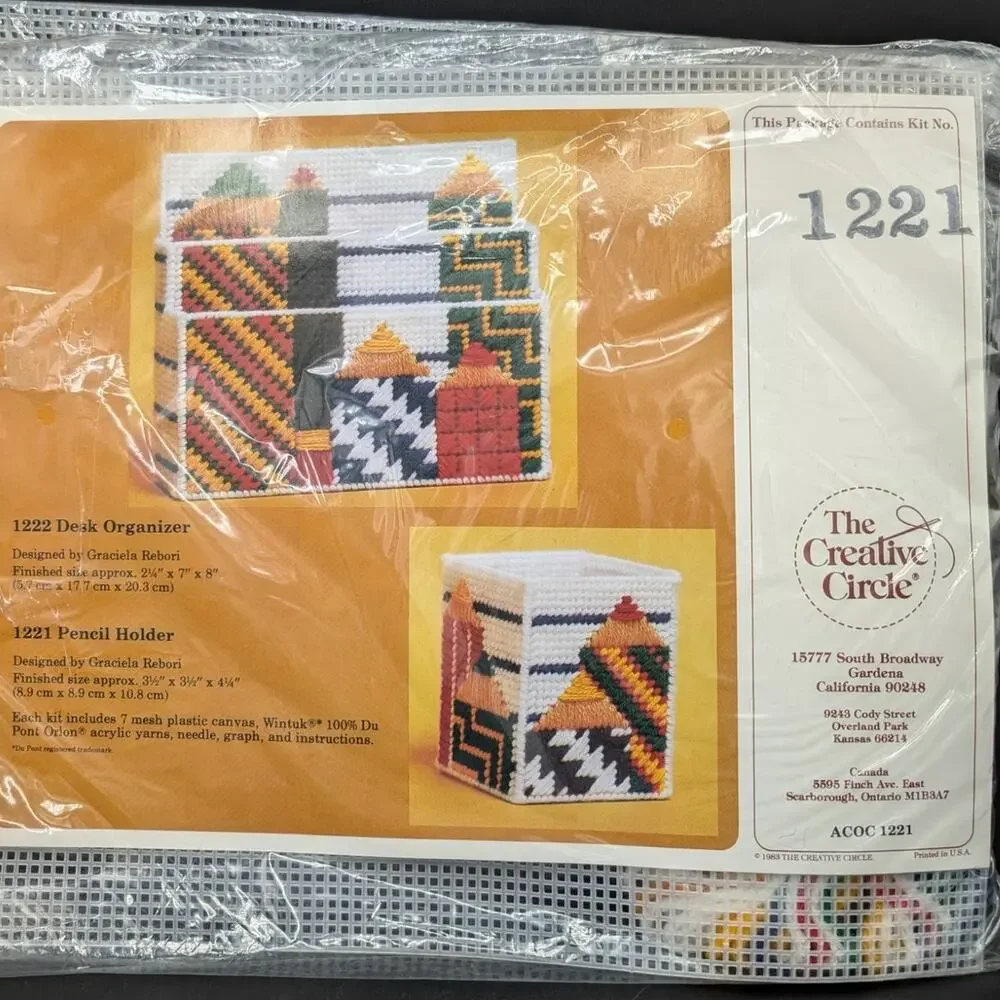 Vintage Creative Circle Sewing Kits 1983 Desk organizer tissue box Butterflies 2